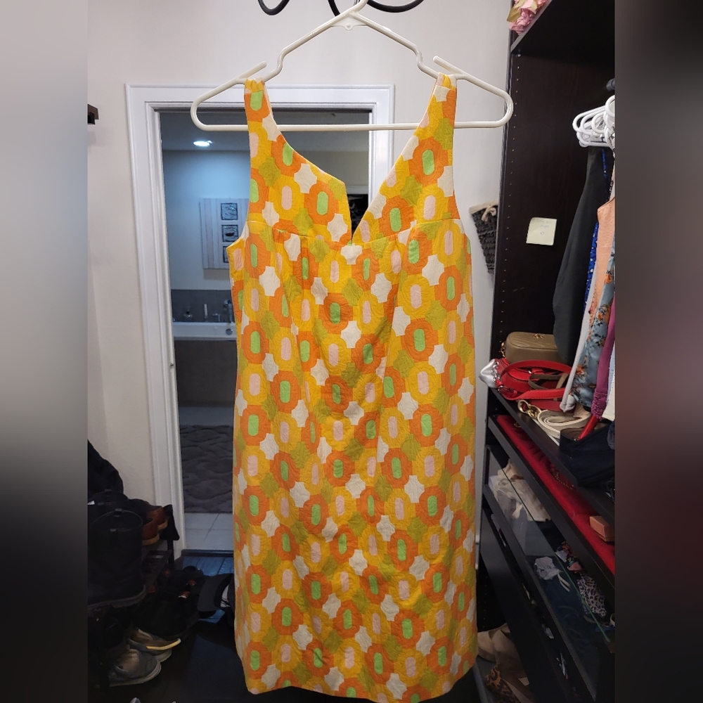 Tank style retro print shift dress